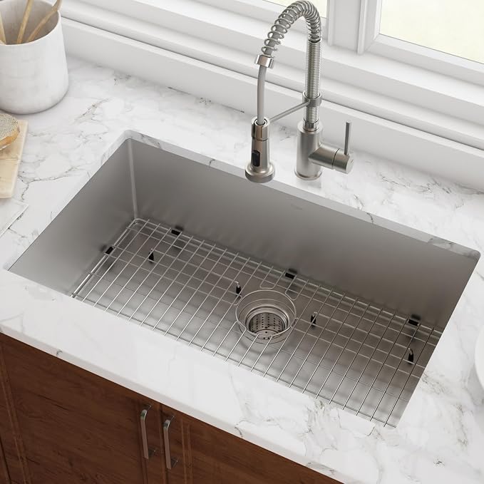 KRAUS Standart PRO 26-inch 16 Gauge Undermount Single Bowl Stainless Steel - Image 3