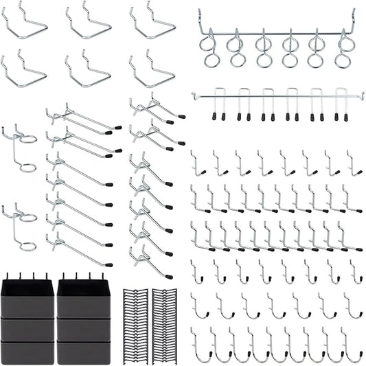 136PCS Metal Pegboard Hooks Organizer Kit by MSLANE