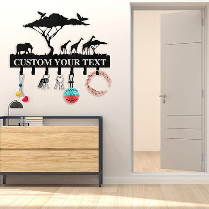 Personalized Key Holder for Wall | Custom Name Metal Cabin Key Hooks | Coat - Image 2