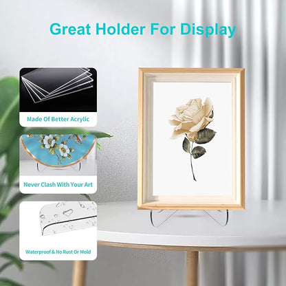 Boloyo 60-Degree Angle Acrylic Plate Display Stand, 3 Inch 5PC Clear Acrylic - Image 5