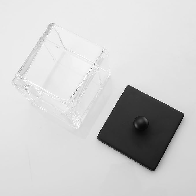 Clear Transparent Hotel Style Apothecary Tempered Glass Canister Jar W/ Matte - Image 8