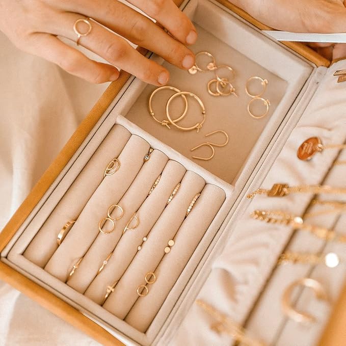Jewelry Box for Girls, 3-Layer Stackable Jewelry Organizer Trays for Women Gift - Image 5