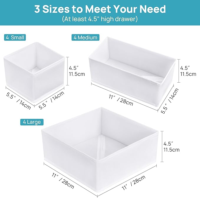 Vtopmart 12 Pack Baby Clothes Organizer, Dresser Drawer Organizer - Image 6