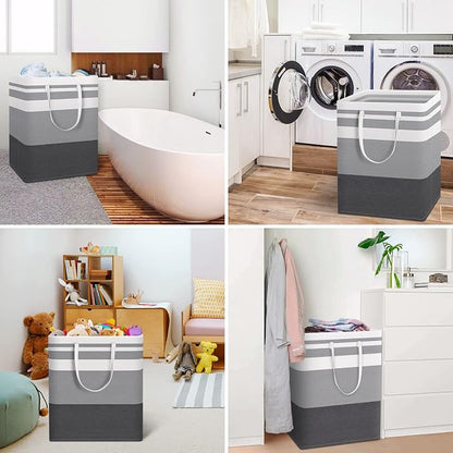 HomeHacks 2-Pack Large Laundry Basket, Waterproof, Freestanding Laundry Hamper - Image 6