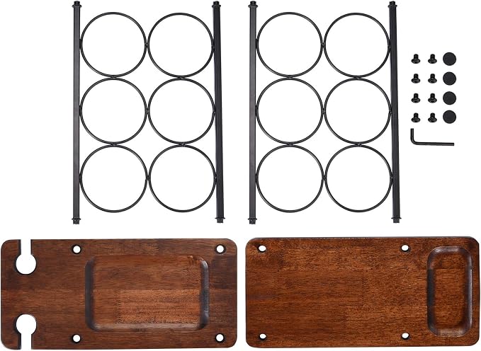ALLCENER Wine Rack with Glass Holder, Countertop Wine Rack, Wooden Wine Holder - Image 6
