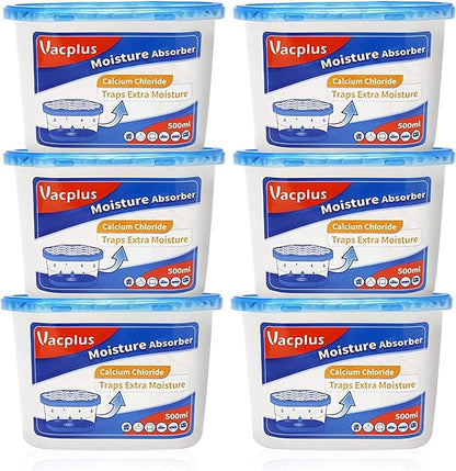Vacplus Moisture Absorbers 6 Pack, 10.5 Oz Portable Humidity Absorber Boxes by Vacplus