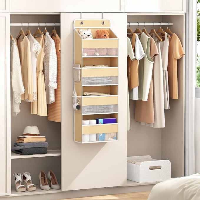 1 Pack 4-Tier Over the Door Organizer, Heavy-Duty Large Deep Pocket Hanging - Image 3