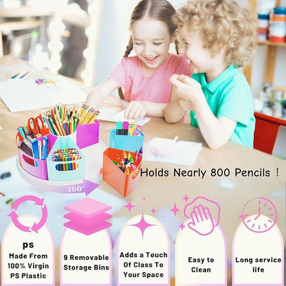 Rotating Art Supply Organizer Storage Caddy - Image 2