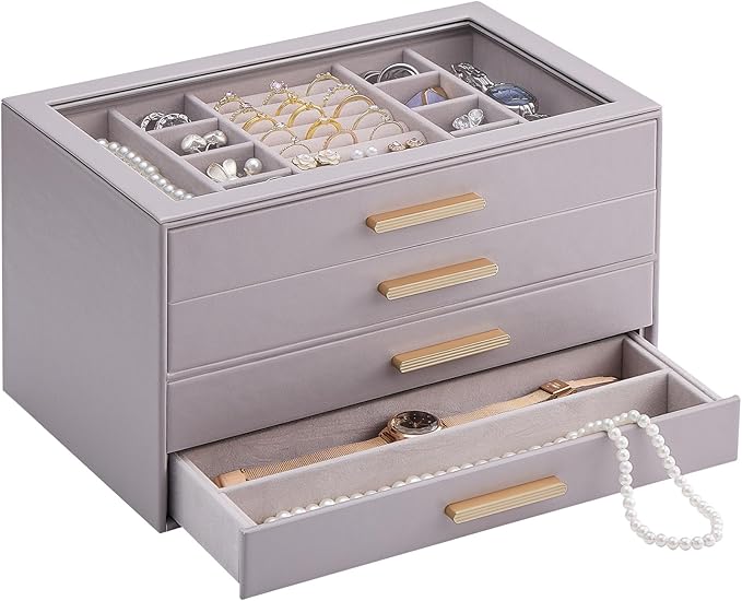 Lolalet Jewelry Box Organizer, 4-Layer Jewelry Organizers and Storage Case by Lolalet