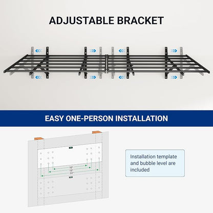 FLEXIMOUNTS 2x6ft Heavy Duty Garage Storage Wall Shelving, 1600lbs Load Capacity - Image 5