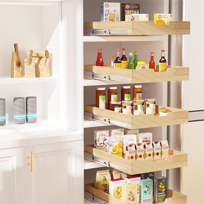 Wood Pull Out Cabinet Organizer 20" W x 21" D, Heavy-Duty Sliding Drawers - Image 5