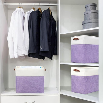 Large Fabric Storage Baskets | 50L Storage Bins, Decorative Linen Closet Baskets - Image 2