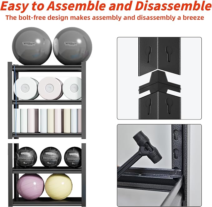 48" W Garage Shelving, 5-Tier Heavy Duty Shelving Unit, 3000LBS Adjustable - Image 9