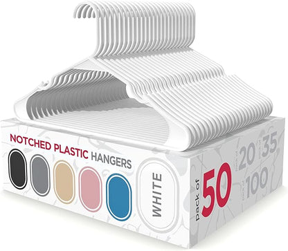 Sharpty Plastic Hangers, 50 Pack, Space Saving, Heavy Duty by Sharpty