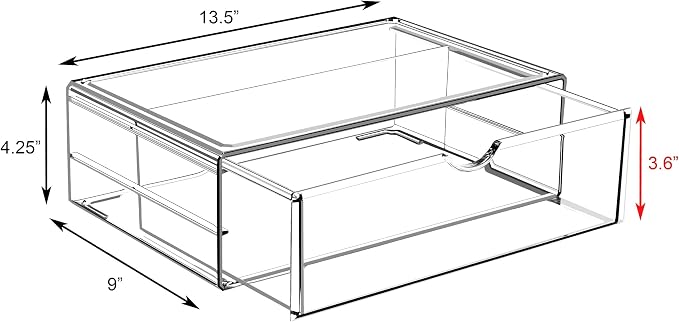 Sorbus Large Stackable Acrylic Drawers - Image 3