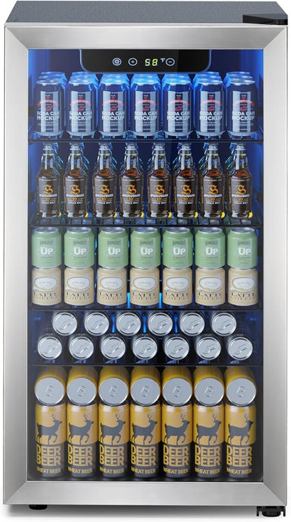 Mini Fridge 130 Can Beverage Refrigerator Cooler, 3.2 Cu.Ft Drink Fridge by Electactic