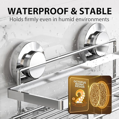 LEVERLOC Shower Caddy Suction Cup 2 Pack, Shower Shelf - Image 7