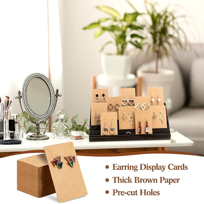 Blulu 31 Pack Wooden Earring Display Stand 7 Slots jewelry Display Holder - Image 4