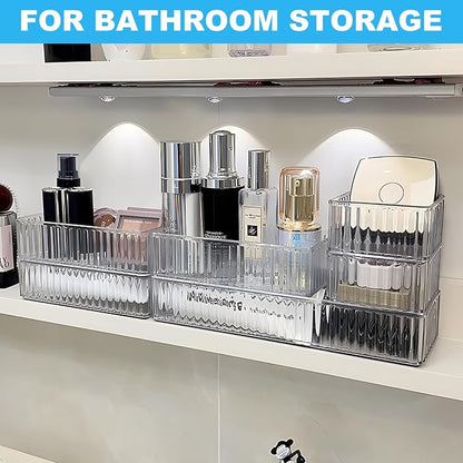 HOTOOLME 14PCS Clear Drawer Organizers Bins, 4 Size Clear Makeup Drawer - Image 9