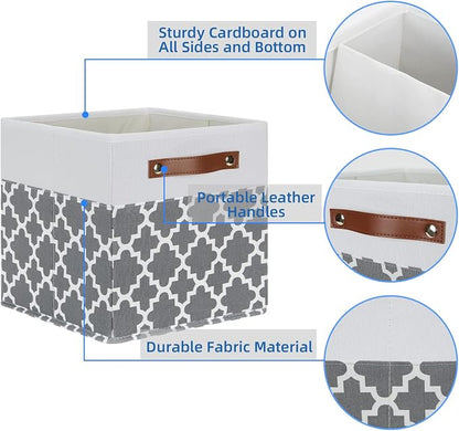 Temary 11x11x11 Cube Storage Bins Cube Organizer Bins 4 Pack Canvas Storage Bin - Image 3