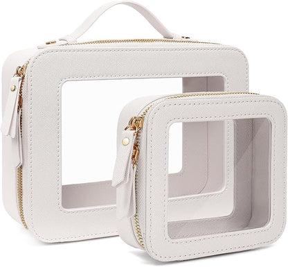 Travel Clear Makeup Bag Set, TSA Approved Cosmetic Bag Case by FFpaw