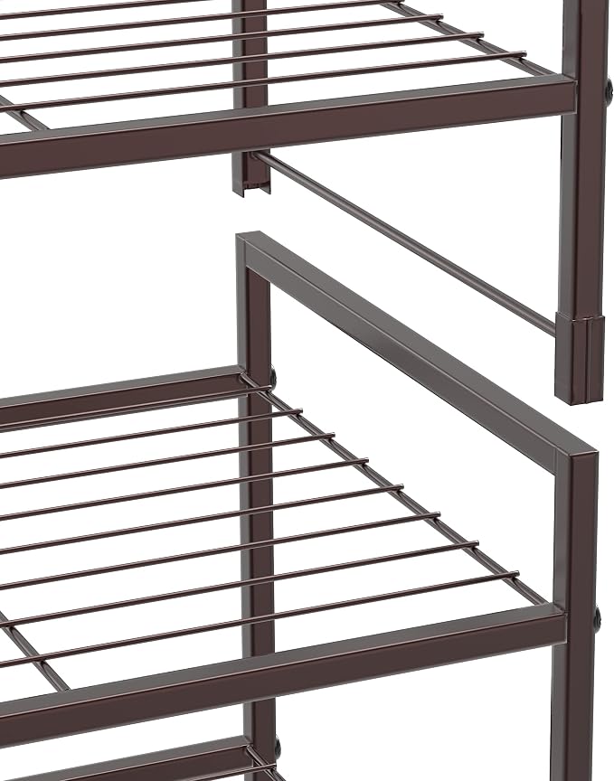 Simple Houseware 3-Tier Stackable Shoes Rack Storage Shelf - Image 4