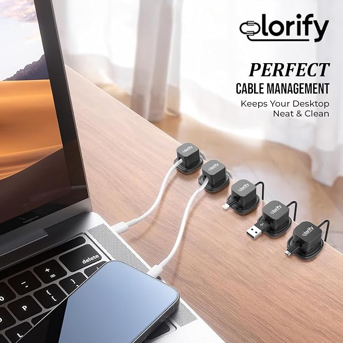 8 Pack Rotatable Cord Organizer Clips - Image 7