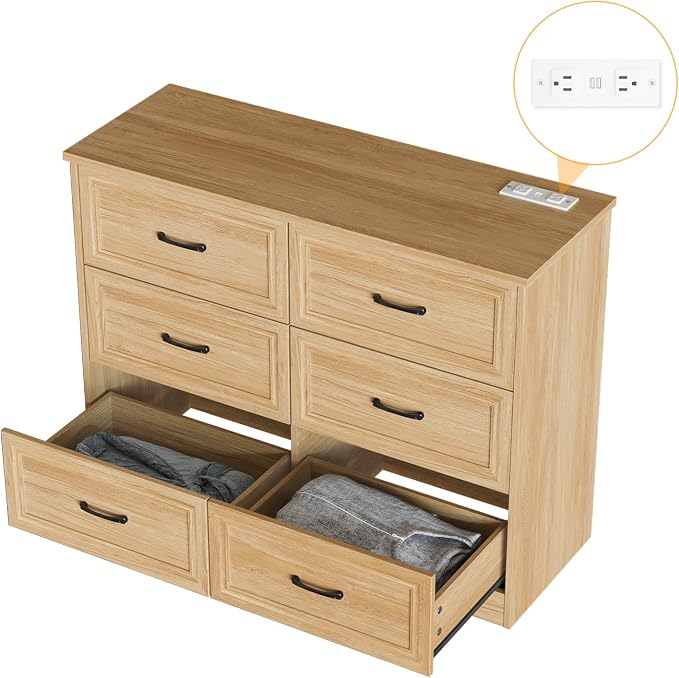 Fameill Dresser for Bedroom, 6 Drawer Wide Dresser Organizer - Image 6