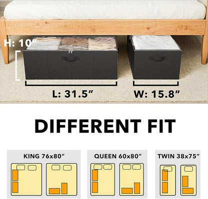SpaceAid 2 Pack 10" High Under Bed Storage Containers, Large Underbed Storage - Image 4