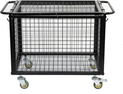 Metal Basketball Rolling Cart Sports Equipment Storage Wheel Basket Matte Black - Image 3