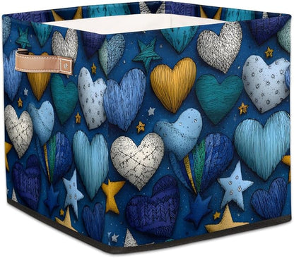 TropicalLife 13x13x13 Inch Large Fabric Storage Cube Vintage Valentine's Day by TropicalLife