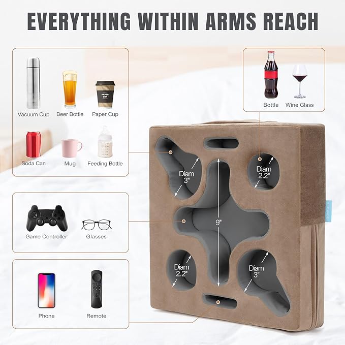 Couch Cup Holder-Sofa Cup Holder Pillow Tray Caddy Cupholder Hearted - Image 5
