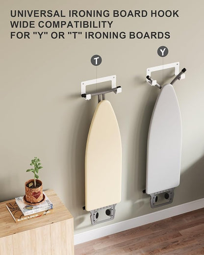 Ironing Board Holder Wall Mount Stainless Steel, Y T Leg Ironing Board Hanger - Image 2