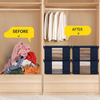 8 Pack Clothes Storage Bags - 60L Blanket Organizers and Storage - Image 6
