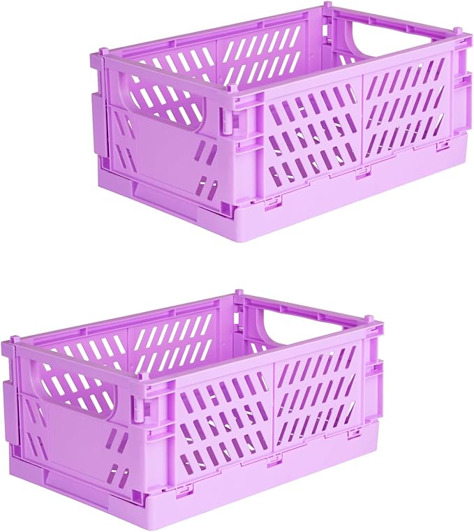 Tixill 2-Pack Mini Foldable Plastic Baskets by TixillMiniPlasticBasket