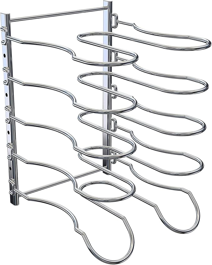 CAXXA Heavy Duty Pan Rack, Pot Lid Rack, Kitchen Cabinet Pantry Cookware - Image 5