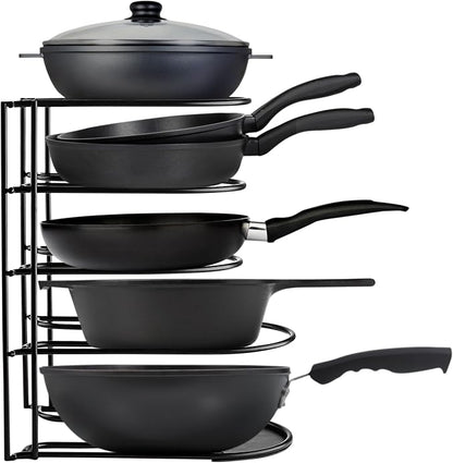 Heavy-Duty Pots and Pans Organizer | 5-Tier Cookware & Lid Storage Rack | by Extreme+Matters