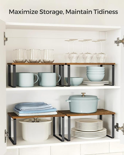 SONGMICS Cabinet Organizer Shelf, Kitchen Storage, Spice Rack, Expandable - Image 4