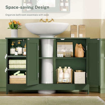 TEENFON 35.4" Pedestal Sink Storage Cabinet - Image 5