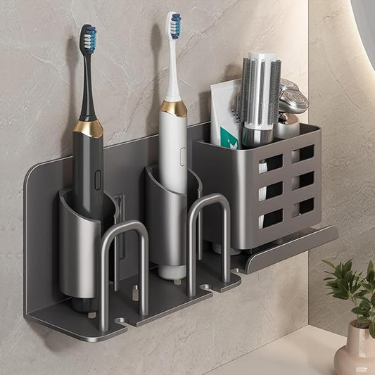 Electric Toothbrush Holder Wall Mounted, Aluminum Bathroom Organizer by Unknown