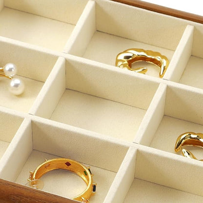 Oirlv Solid Wood 12 Grid Jewelry Organizer Tray Jewelry Drawer Organizer - Image 6
