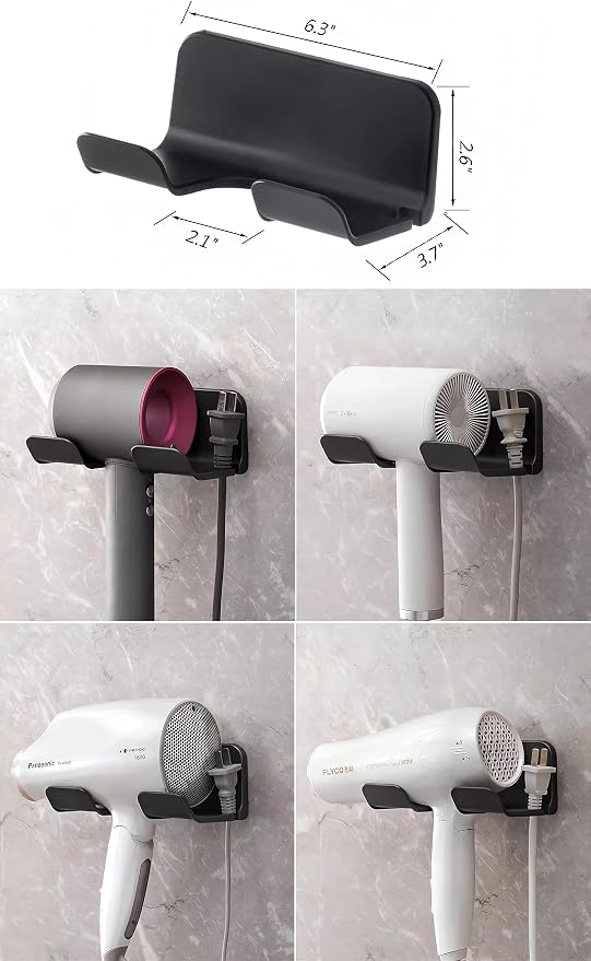 Universal Hair Dryer Holder, Blow Dryer Hanger Wall Mount - Image 2