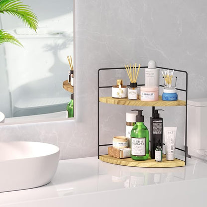 ZGO 2-Tier Bathroom Counter Organizer, Corner and Makeup Organizer - Image 5