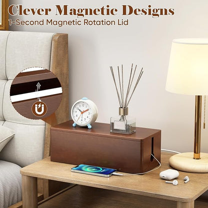 Delamu Cable Management Box Wooden - Image 2