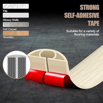Floor Cord Cover Self Adhesive Cord Hider, 10FT Cable Management, Extension - Image 4