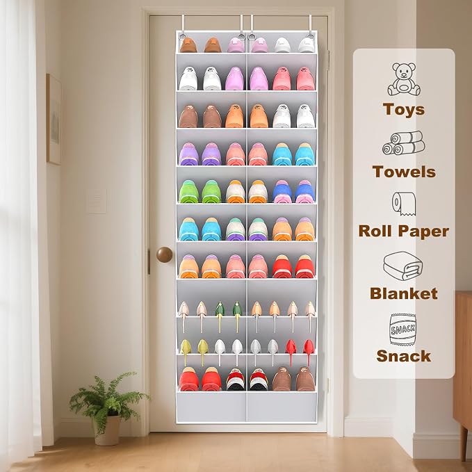 30 Pairs Over the Door Shoe Organizer, 10-Tier Door Shoes Rack Storage Fit All - Image 6