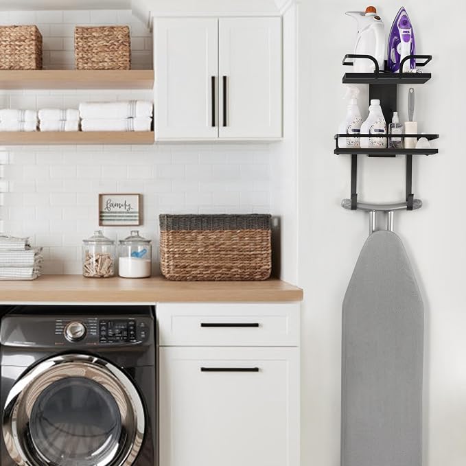 VINAEMO Ironing Board Hanger Wall Mount, 2-Layer Iron and Ironing Board Holder - Image 7