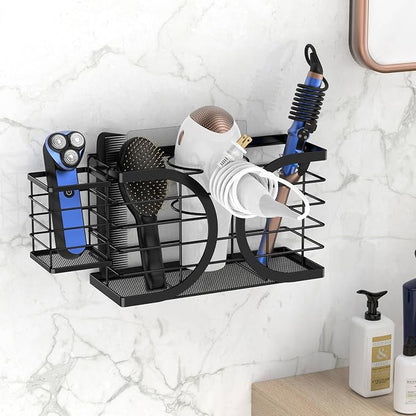 Hair Dryer Holder 3in1 Hair Tool Organizer/Wall Mounted, Cabinet Door or - Image 2