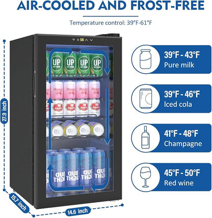 Beverage Refrigerator Cooler, 120 Can/3.2 Cu.Ft Mini Fridge - Image 5