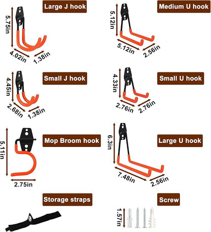 Garage Hooks Heavy Duty 12 Pack, Steel Garage Storage Hooks, Tool Hangers - Image 2